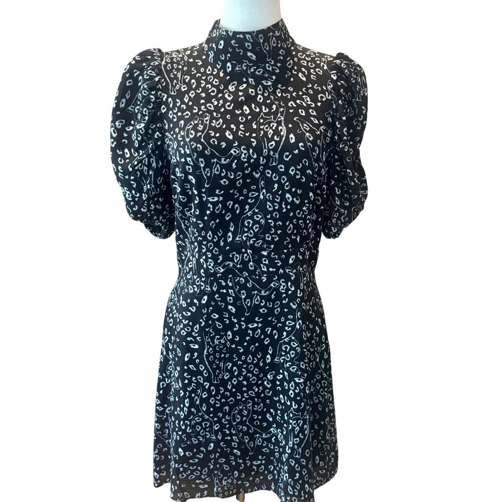 Ted Baker Black Exaggerated Sleeve Mini Dress NWT Size 3 (US 8-10) - Picture 2 of 4